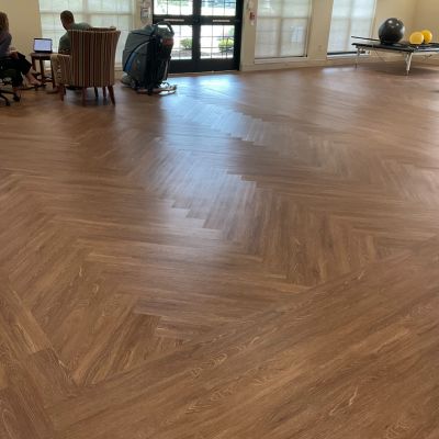 wood look floors in a commercial space in Hendersonville, NC